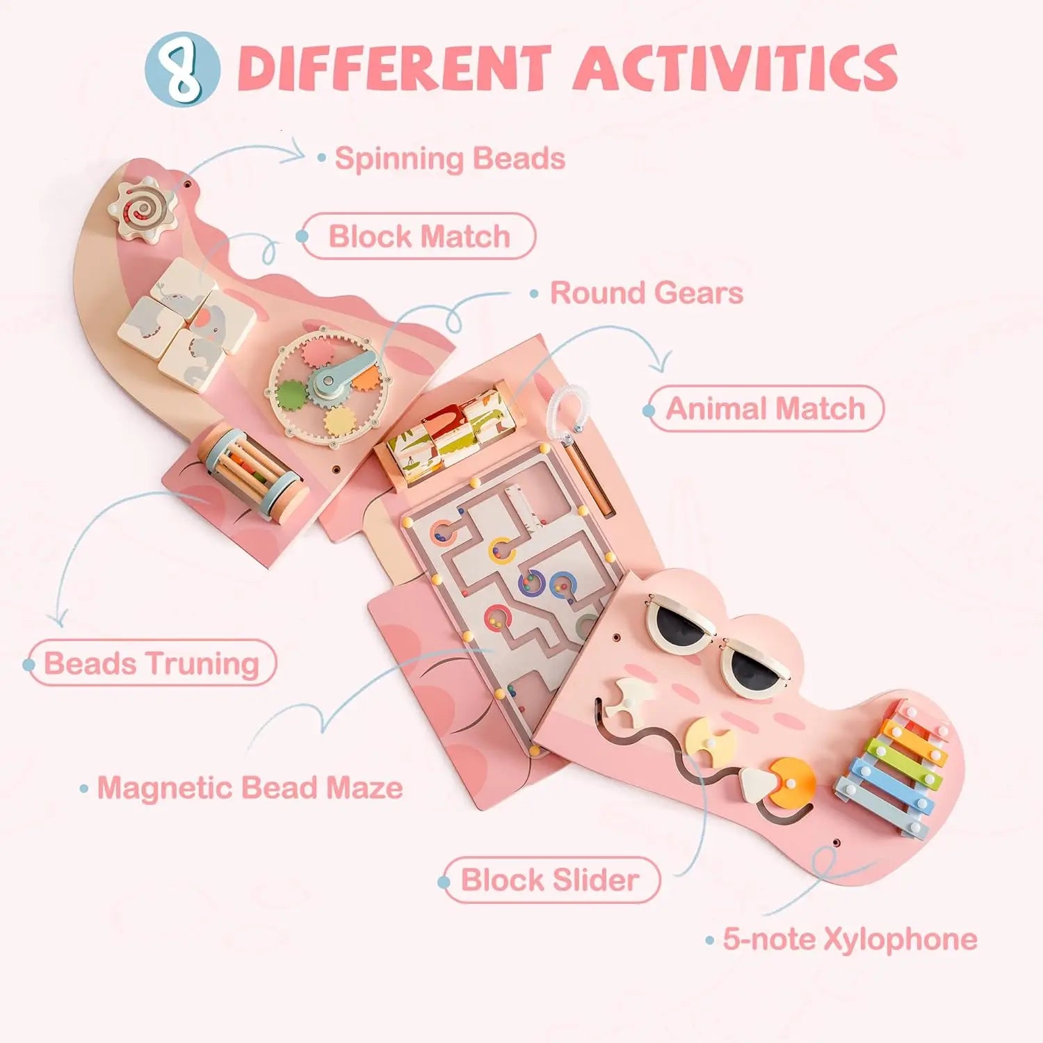 Montessori Wooden Activity Wall Panel