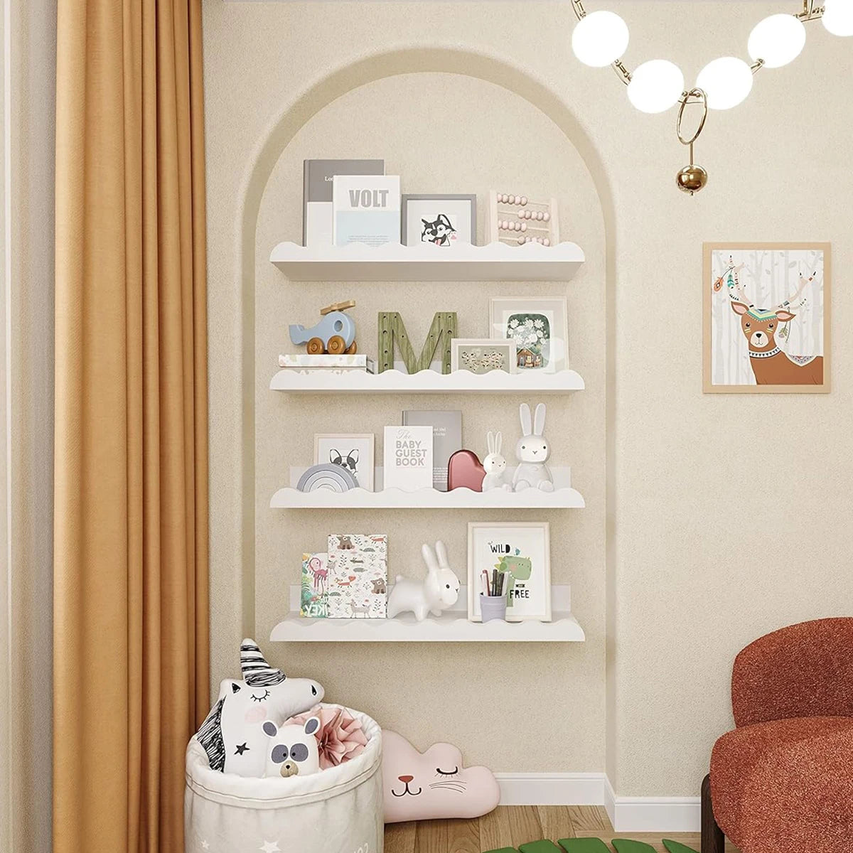 Wavy Wooden Floating Shelf