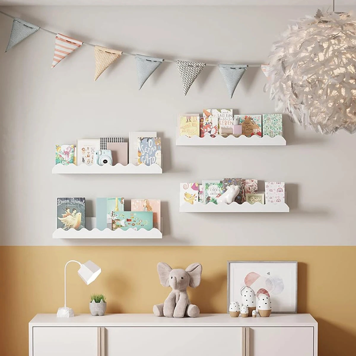 Wavy Wooden Floating Shelf